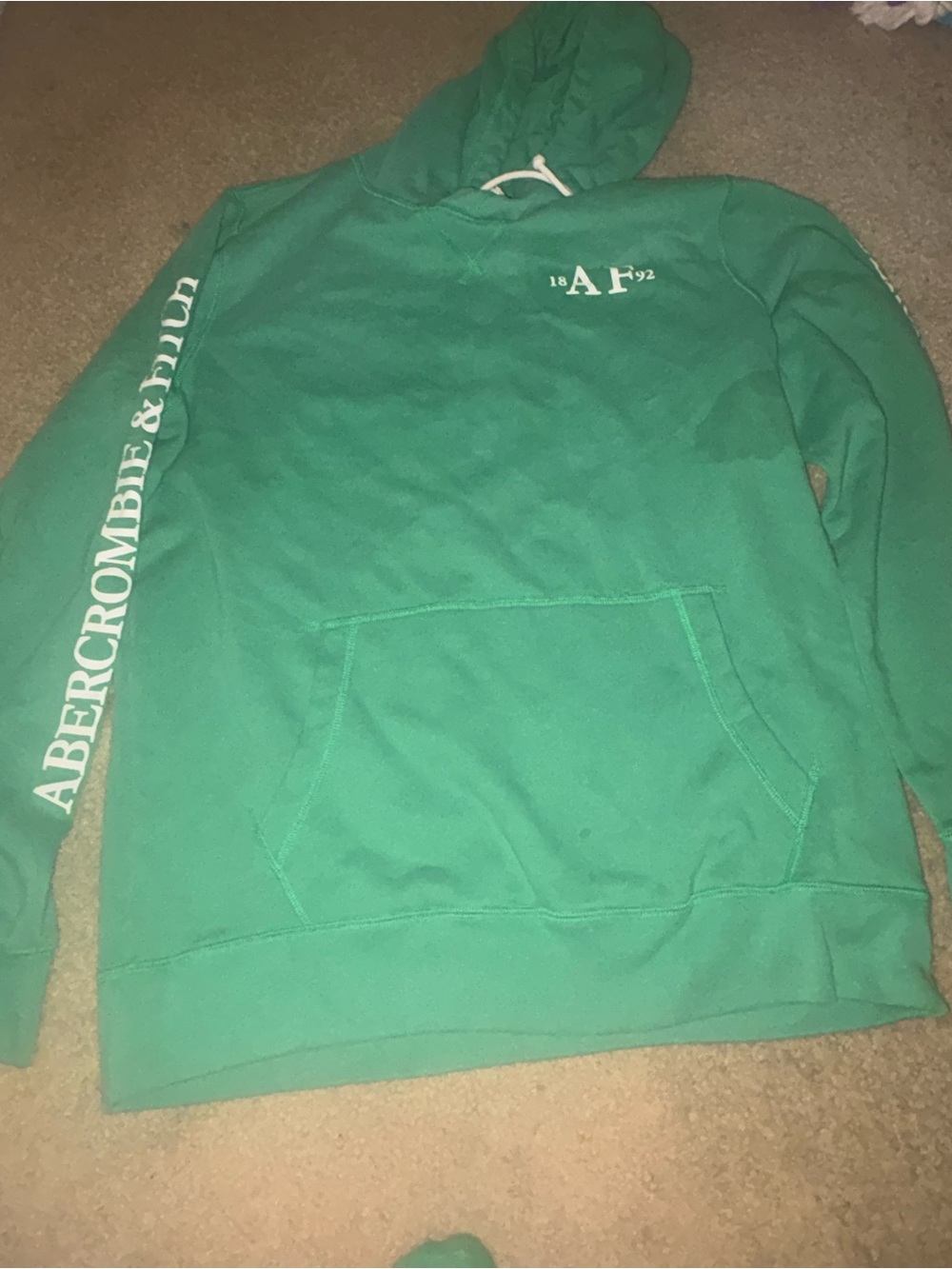 Abercrombie & Fitch Green Logo Hoodie large